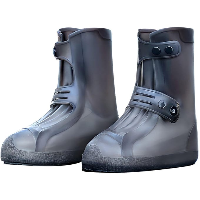 Couvre-Bottes de Pluie Imperméables en Silicone Confortable Antidérapant Épaissi pour Extérieur Size 43?45 black