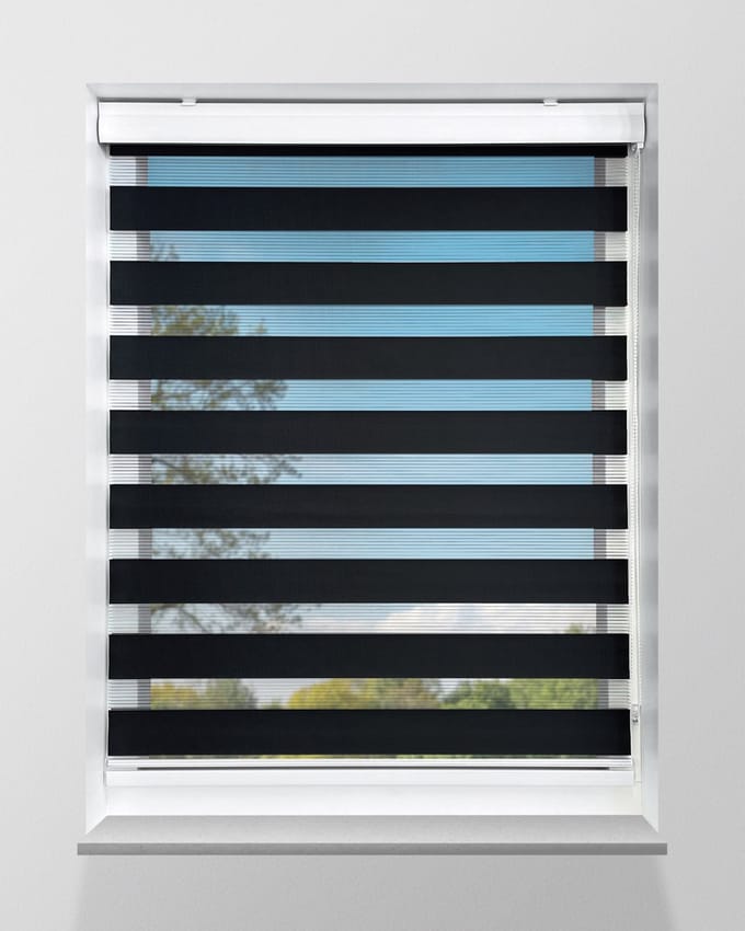 Duo Rolgordijn Lichtdoorlatend - Zwart - 90x175cm