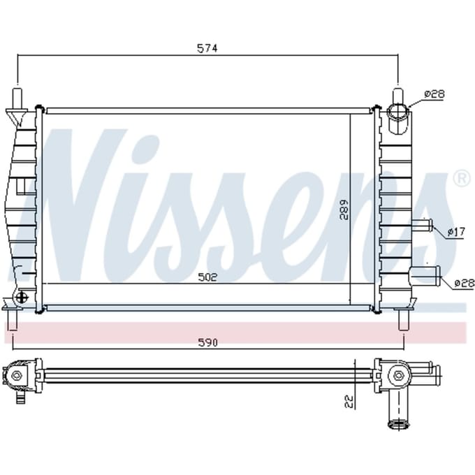 Radiator, motorkoeling NISSENS 62085A