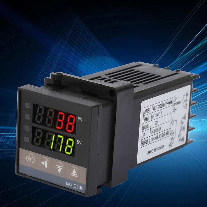 0 celsius ~1300 celsius  Alarm REX C100 Digitale LED PID Temperatuurregelaar Thermostaat Kit AC110V 240V black