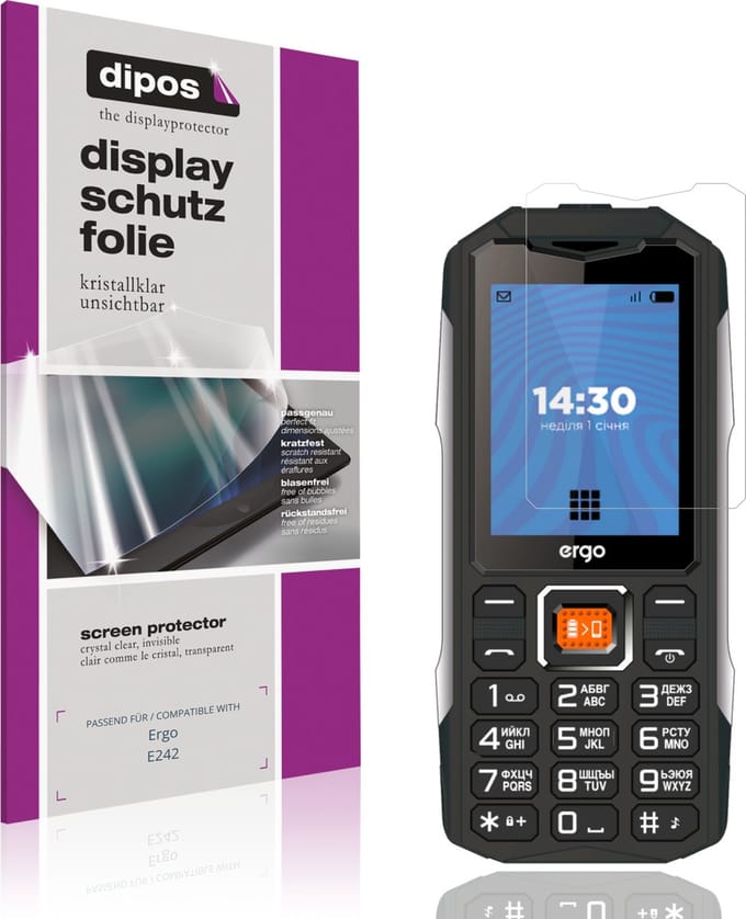 dipos – 4x Beschermfolie geschikt voor Ergo E242 | Krasbestendige & heldere Screenprotector Ultra-Thin