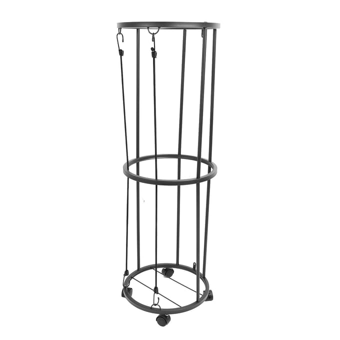 Ballenopslagrek Rollend Metaal Afsluitbare Ballenorganizer voor Basketbal Voetbal Volleybal black