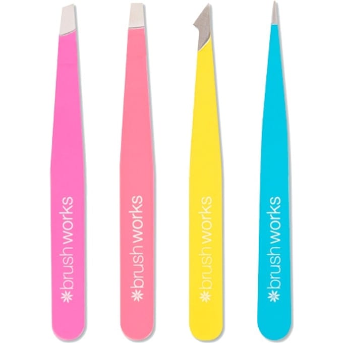 brushworks Combination Tweezer Set Neon 4 st