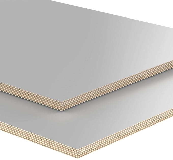 Tafelblad Multiplex - Werkblad Plaat - Creëren Werkruimte - Melamine Gecoat - 80x80 cm - Grijs