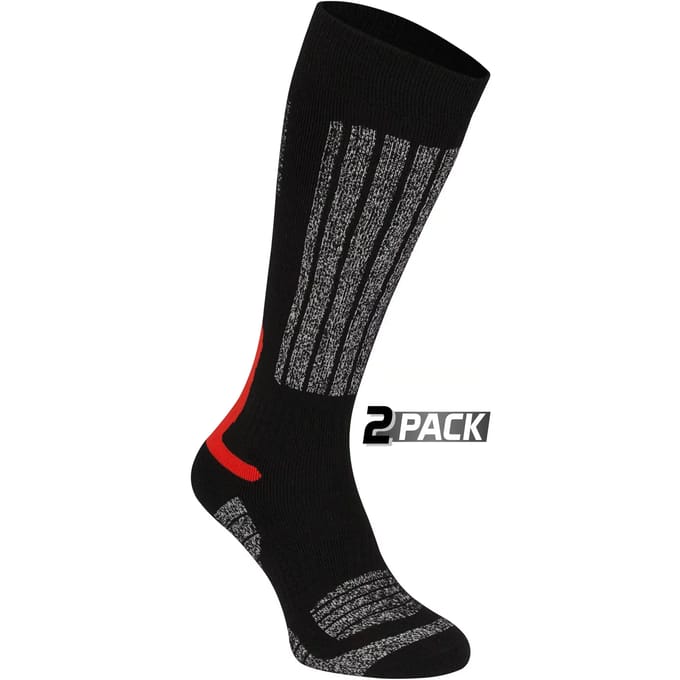 Starling Skikousen - 2-Pack - Whistler - Zwart/Grijs/Rood - 31/34