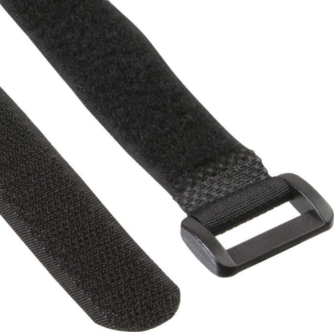 Klittenband kabelbinders met gesp 100 x 20mm / zwart (10 stuks)