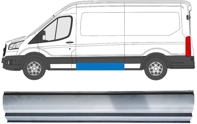 Plaatwerkdeel zijpaneel voor Ford Transit 2014- / Links