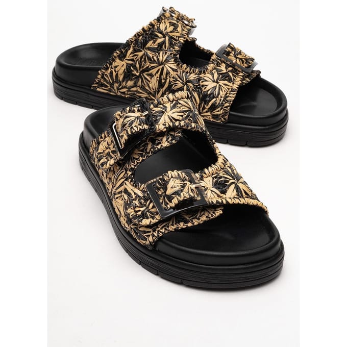Milana Leer Double‑Strap Sandaal (Women)