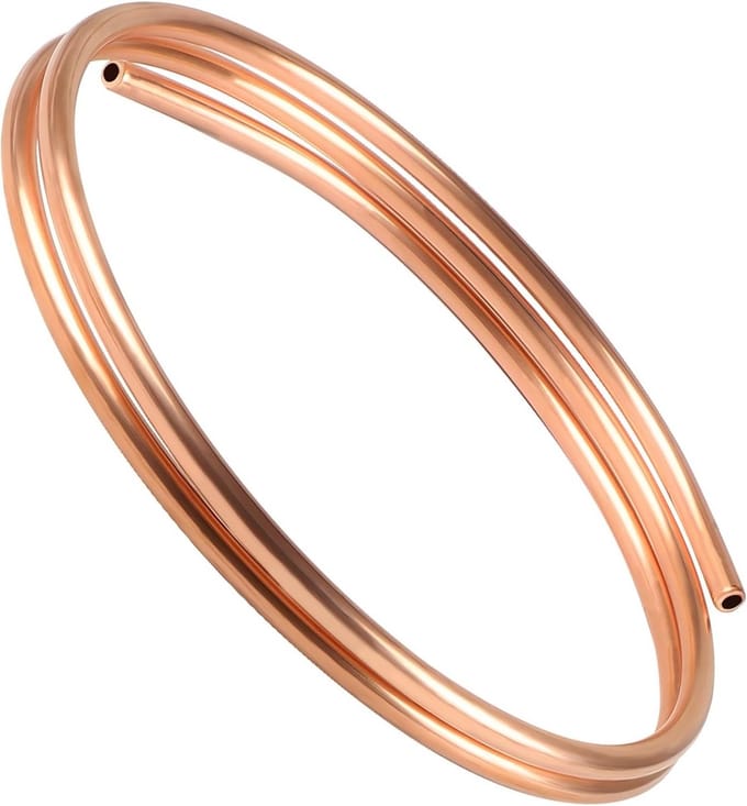 Koperbuis 8mm OD, 6mm ID, 1.5m lengte - Zachte ronde buis voor koeling, generators en transformatoren