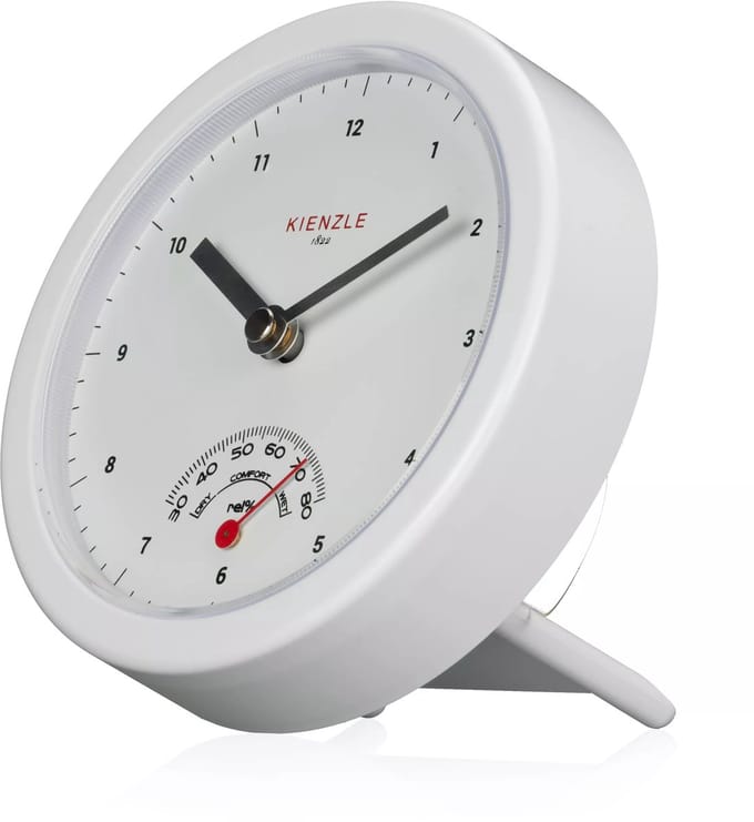 Kienzle Badkamerklok - 14cm - Wit - Zuignappen of op standaard