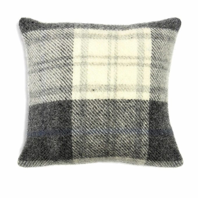 WOOOL Kussen - COTTAGE Check (Grey) - 50x50cm - 100% Wol