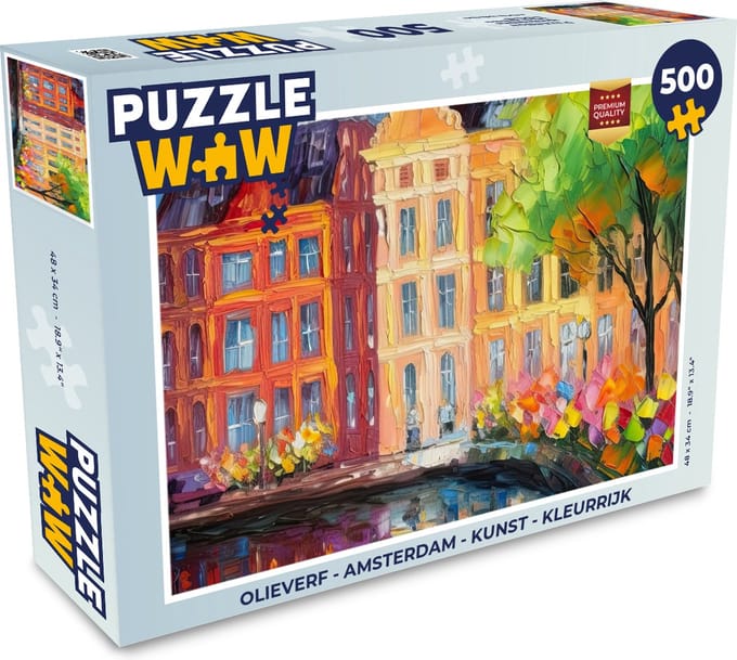 Puzzel Olieverf - Amsterdam - Kunst - Kleurrijk - Legpuzzel - Puzzel 500 stukjes