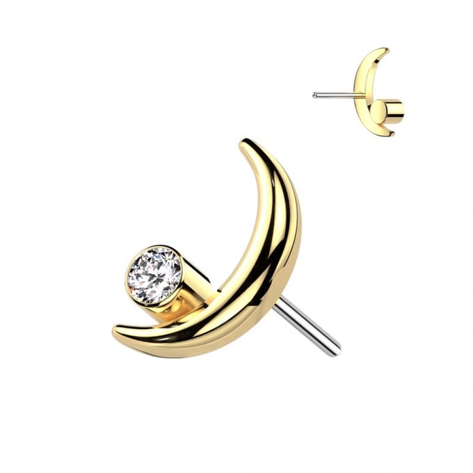 Piercing Crescent Moon 1.2x6 - goud - LMPiercings