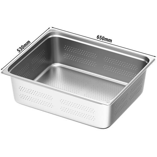 GGM Gastro (6 stuks) RVS GN-bak GN 2/1 - geperforeerd - Diepte: 200mm zilver