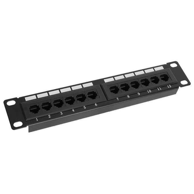 UTP 12 Ports Rack Câble CAT6 RJ45 Réseau Ethernet Données Panneau de Brassage Sans Support