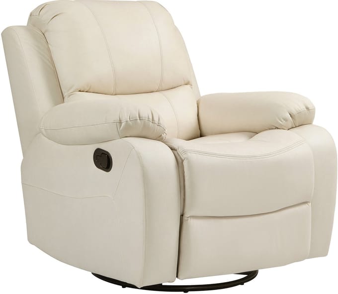 HOMCOM-Relaxsessel-Polyester, Stahl-93L x 100B x 98H cm-Cremeweiß