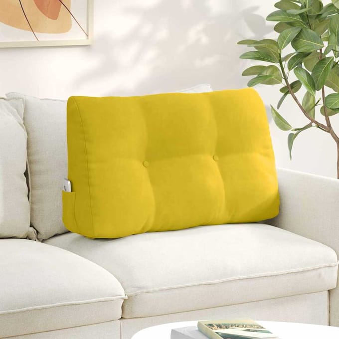 vidaXL - Rugkussen - Geel - 80 - x - 24 - x - 50 - cm - Fluweel
