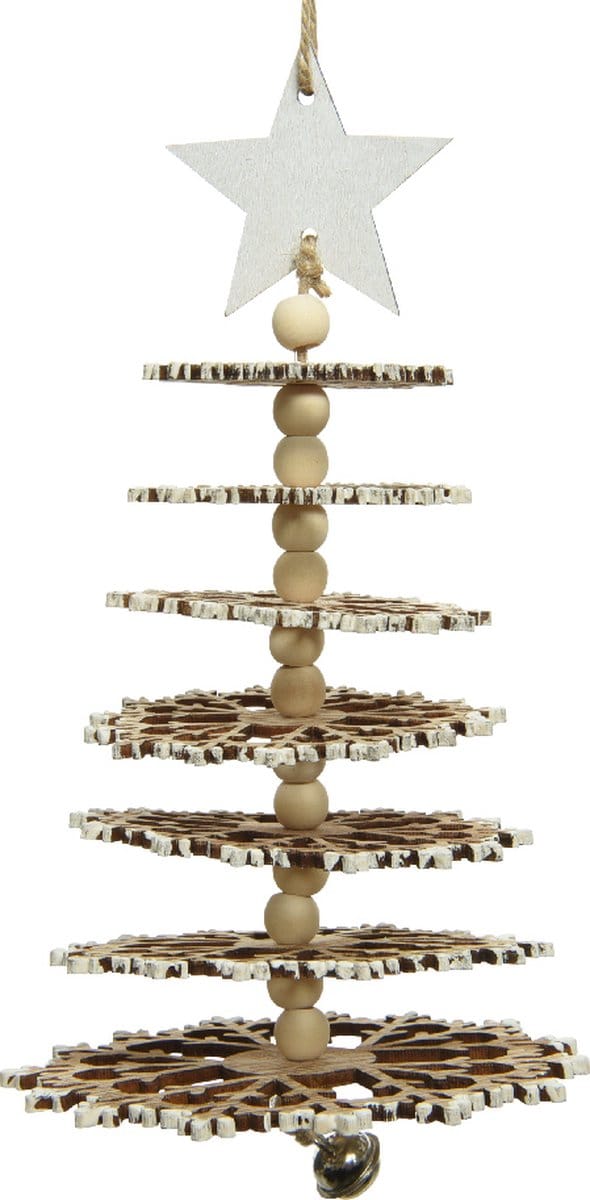 Decoris Kersthanger 3D boom hout 21cm