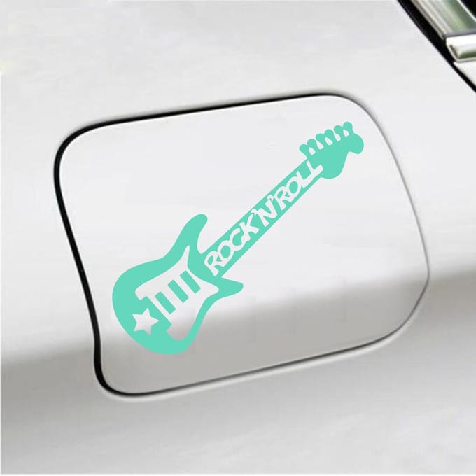 Bumpersticker - Gitaar Rock N Roll - 10,4 X 14,8 - Mint