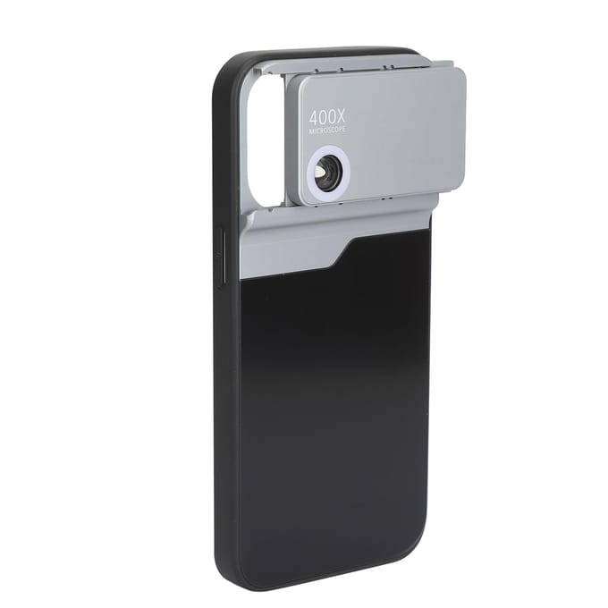 400X Telefoonmicroscoop met LED-licht HD Optische Lens Mobiele Telefoon Mini Zakmicroscoop voor IPhone gray