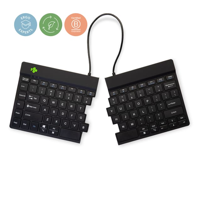 R-Go Tools R-Go Split Break - keyboard - with integrated break indicator - QWERTY - US - black - Toetsenbord - Engels (US international) - Zwart
