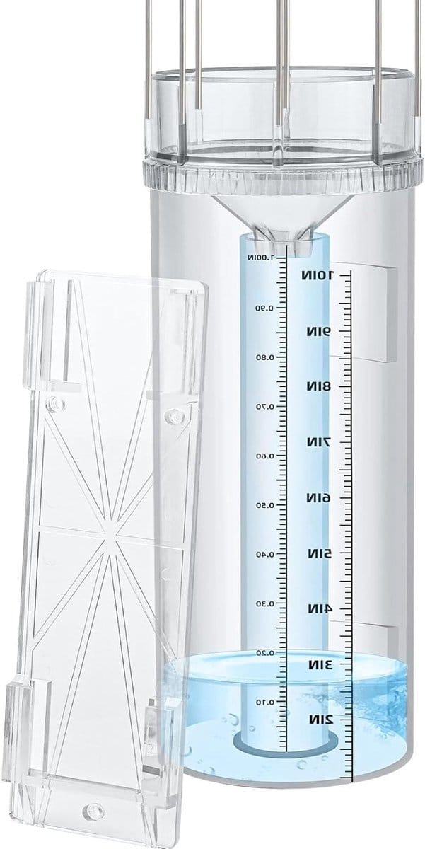Regenmeter Buiten - Neerslagmeter Tuin - Weer Monitoren - Vogelafweer Ontwerp - 11 Inch Capaciteit - Transparant