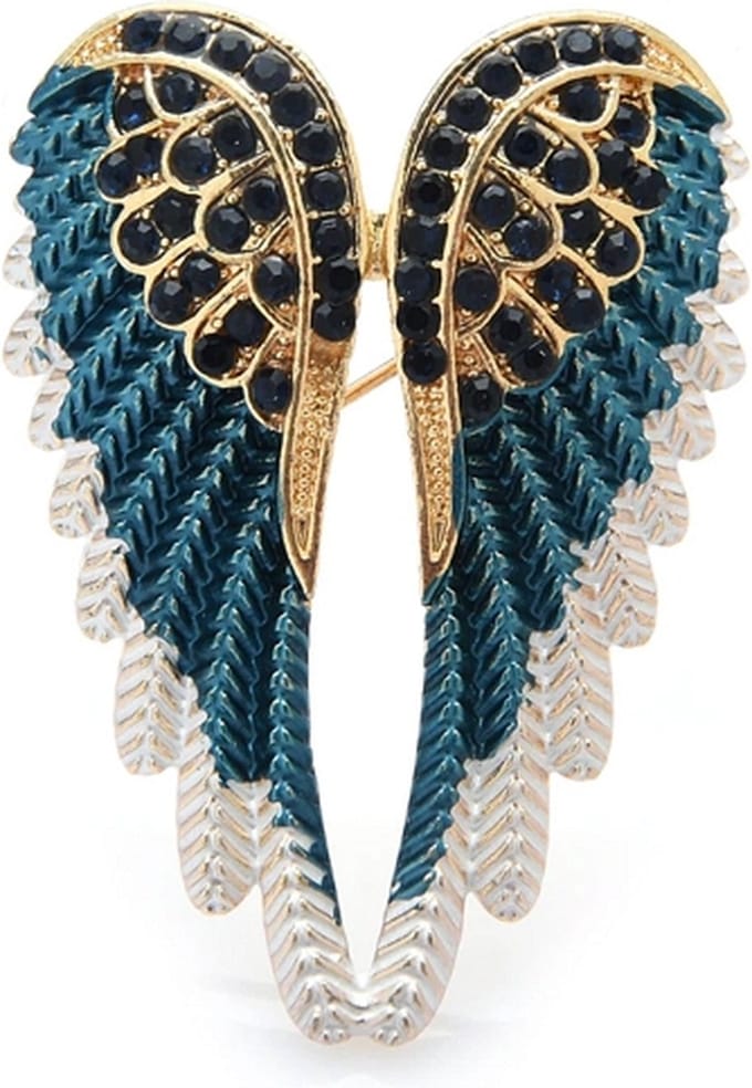 Broche 007 Vleugels groen/blauw