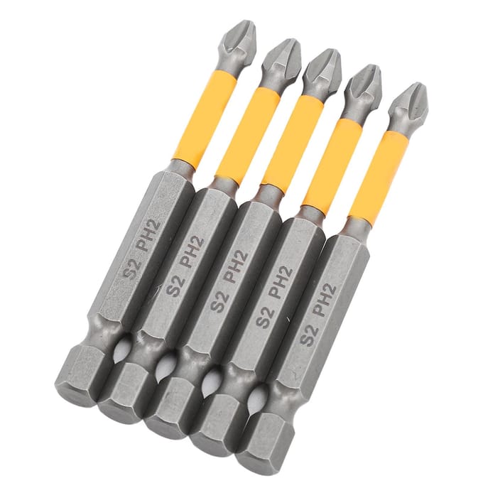 5 STKS Kruiskopschroevendraaier Bits S2 Legering Staal Slagvastheid Schroevendraaier Bit Set voor Industrieel