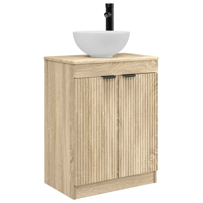 vidaXL - Badkamer - Vanity - met - Wastafel - Sonoma - Eiken - 54 - x - 35 - x - 83 - cm