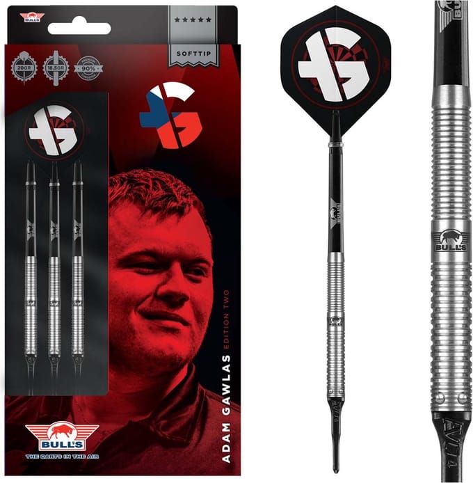 Bull's Adam Gawlas 90% Tungsten Edition 2 - 20 gram - Softtip Dartpijlen