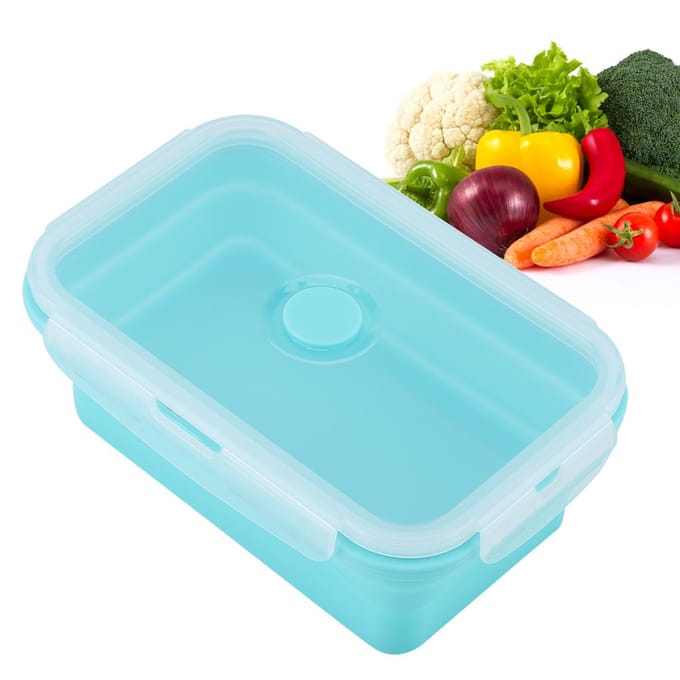 Draagbare Siliconen Lunchbox Opvouwbare Magnetronbestendige Lunchbox Voedselcontainer Groen 1200ml white