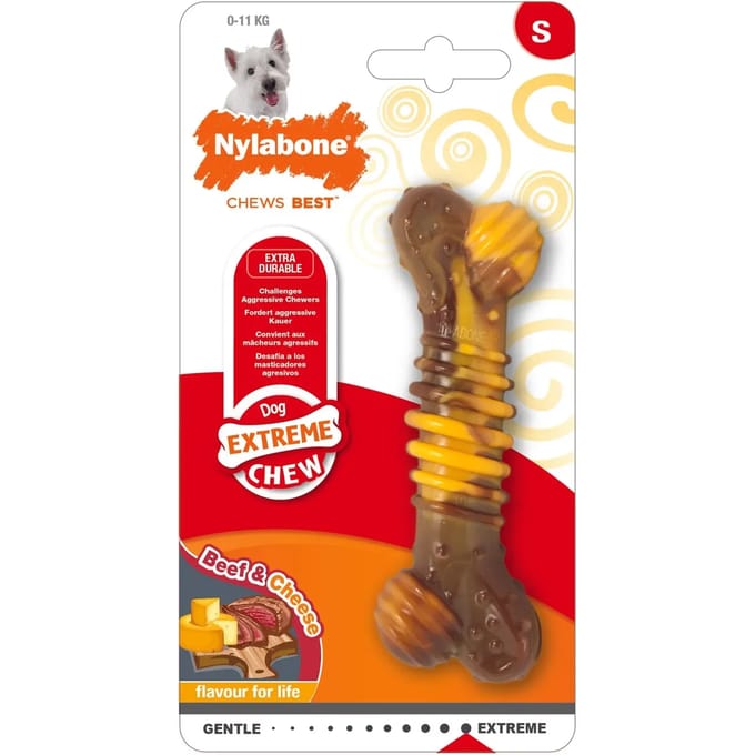 Hondenspeelgoed Nylabone Extreme Chew - Texture Bone Steak And Cheese M