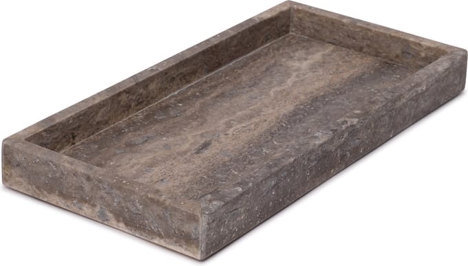 Marme dienblad Rechthoek Tray Titanium Travertine 15 x 30 cm - marmer - MOOISA