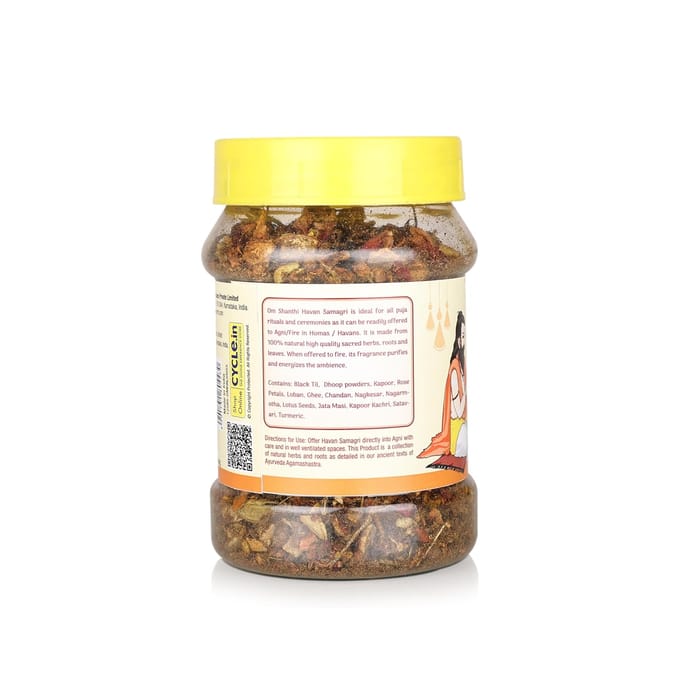 Cycle Pure Om Shanthi Havan Samagri 125g Pak van 3 Premium Spirituele Rituele Mix yellow