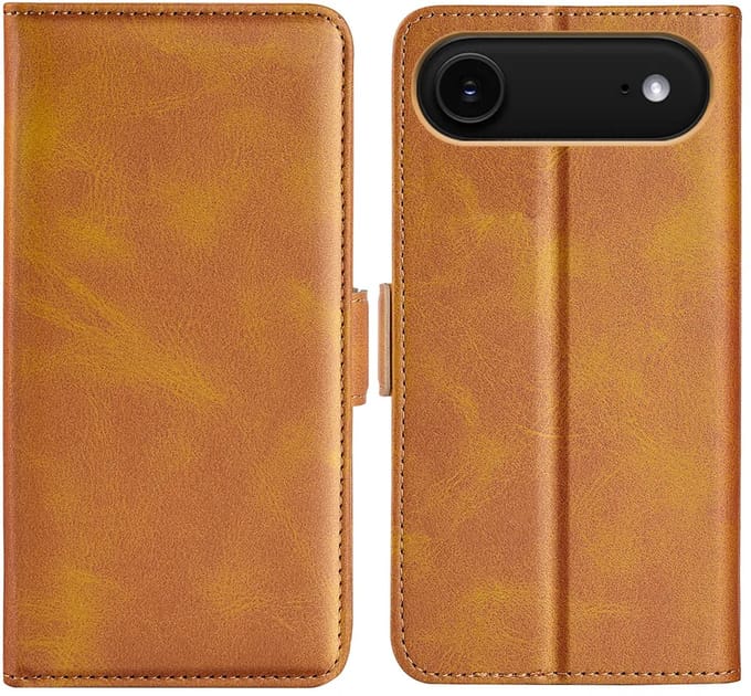 MobyDefend Hoesje - Geschikt voor iPhone Air - Luxe Wallet Book Case (Sluiting Zijkant) - Lichtbruin