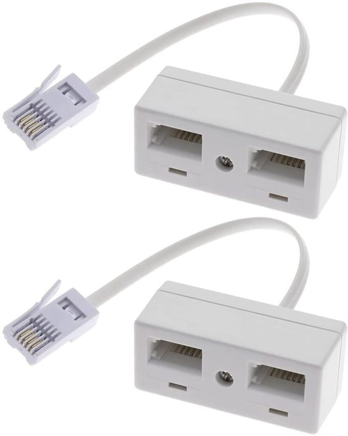 Dailygoods - Telefoon Splitter - Dubbele Telefoon Socket Adapter - Wit - BT