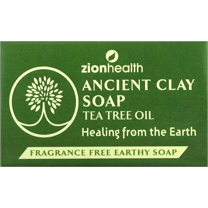 Oude Klei Natuurlijke Zeep met Tea Tree Olie, Ongeparfumeerd, 6 oz (170 G) green