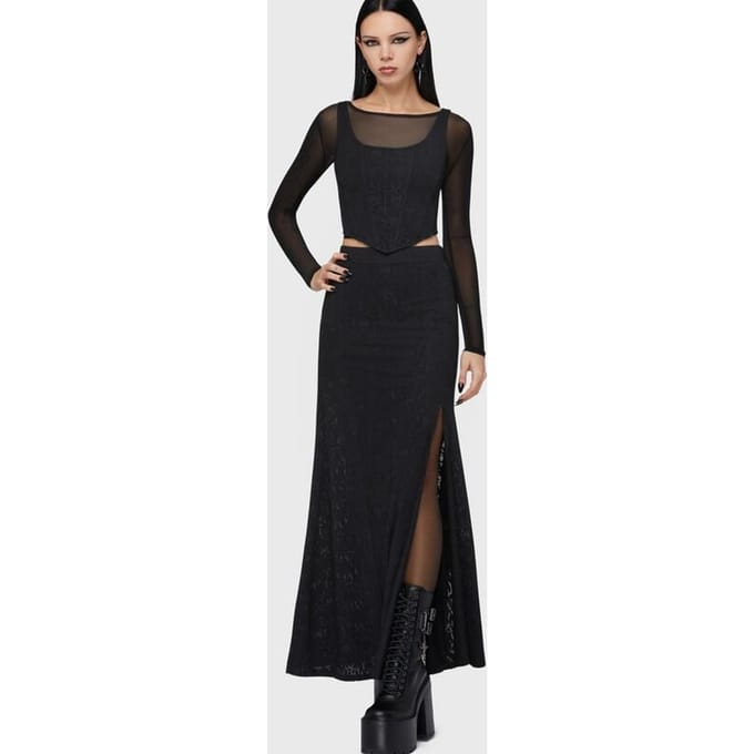 Motionless In White by Killstar - Gothic Maxirok - Lisbeth Maxi Skirt - L tot 4XL - voor Vrouwen - zwart