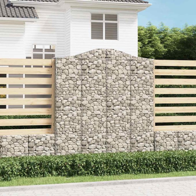 vidaXL - Schanskorven - 7 - st - gewelfd - 200x50x220/240 - cm - ijzer