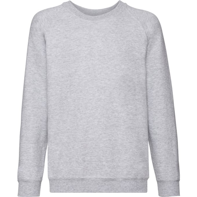 Fruit of the Loom Kinder/Kids Klassiek Heather Raglan Sweatshirt (Heide Grijs)