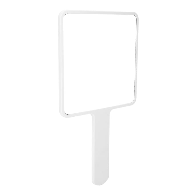 Miroir à Main Beauté Maquillage Coiffeur Portable Outil de Salon Grand 15 x 27cm white