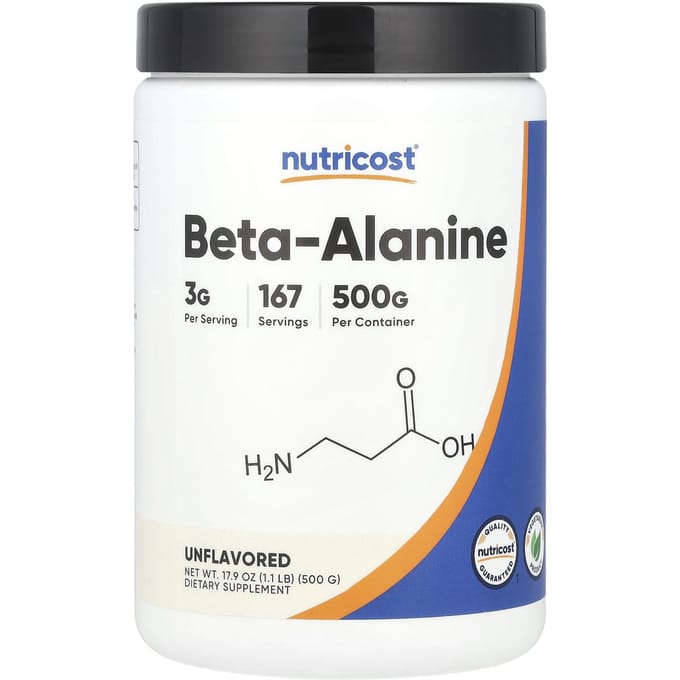 Nutricost, Bêta-Alanine, Non aromatisé, 17,9 oz (500 g)