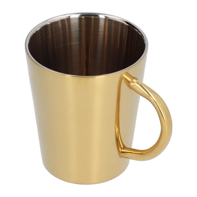 300ml Waterbeker met Handvat 304 Roestvrij Staal Warmte-isolatie Koffiemok voor Kantoor ThuisGoud goud