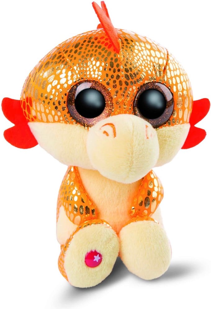 NICI Knuffel Draak - Yo-Yo - pluche - oranje - 15 cm - knuffeldier