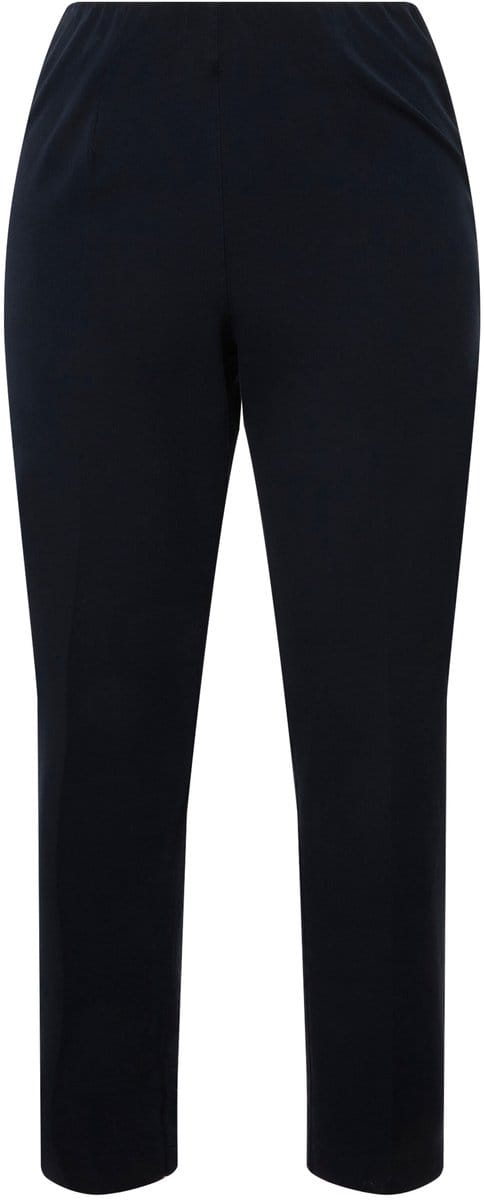 Ulla Popken - Dames - 7/8-broek biezen smalle broekspijpen elastische tailleband - Marine - Maat 52