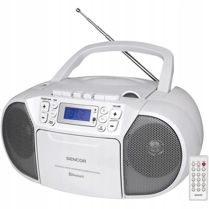 Sencor SPT 3907 W - boombox - CD USB-host Cassette Bluetooth