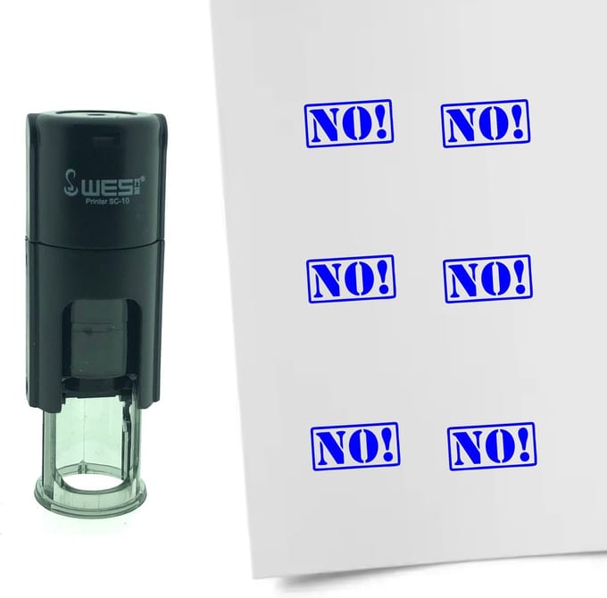 CombiCraft Stempel NO 10mm rond - Blauwe inkt
