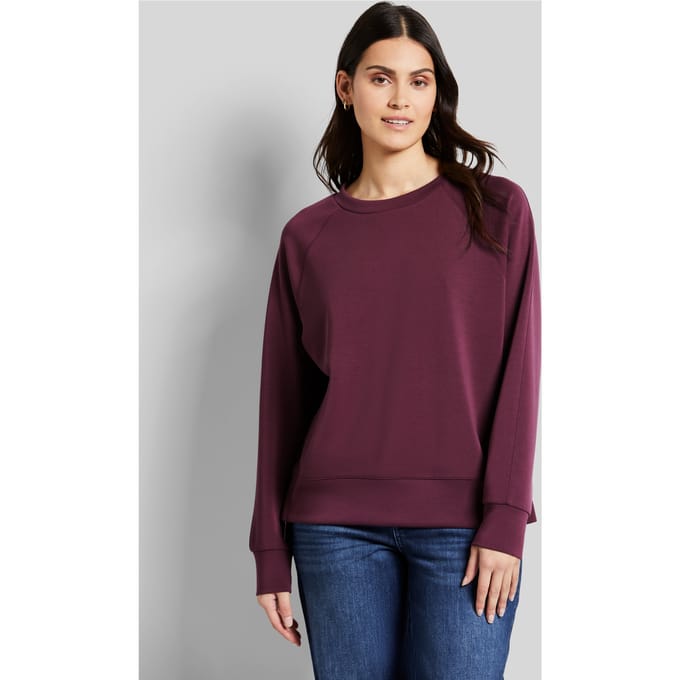 Bugatti Damen Sweatshirt van rekbare modalstof