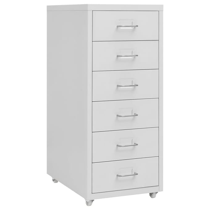 vidaXL - Ladeblok - verrijdbaar - 28x41x69 - cm - metaal - grijs