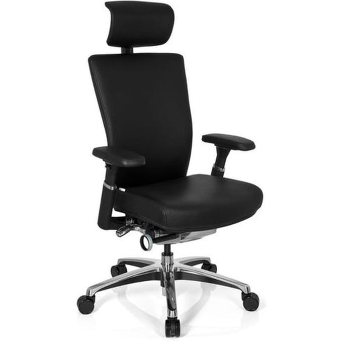 hjh office Nova - Bureaustoel - Luxe  - Ergonomisch - Leder - Zwart